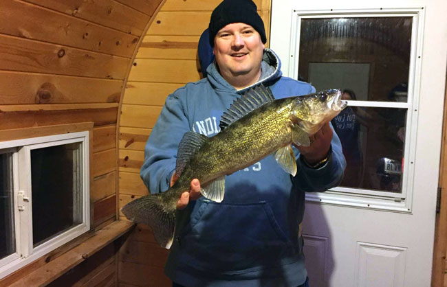 Customer Fish Photos - Fish House Rentals and Ice-Fishing Photos on Lake Mille Lacs at Rocky Reef Resort