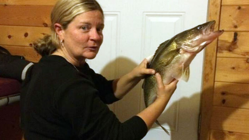 Huge Walleye Caught at Rocky Reef Resort Ice Fishing on Lake Mille Lacs