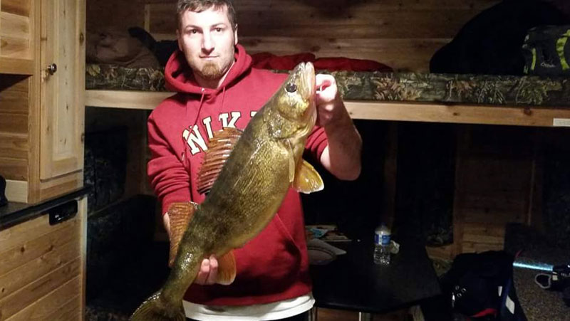 Huge Walleye Caught at Rocky Reef Resort Ice Fishing on Lake Mille Lacs