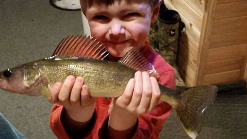 Huge Walleye Caught at Rocky Reef Resort Ice Fishing on Lake Mille Lacs