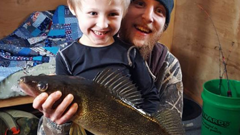 Huge Walleye Caught at Rocky Reef Resort Ice Fishing on Lake Mille Lacs